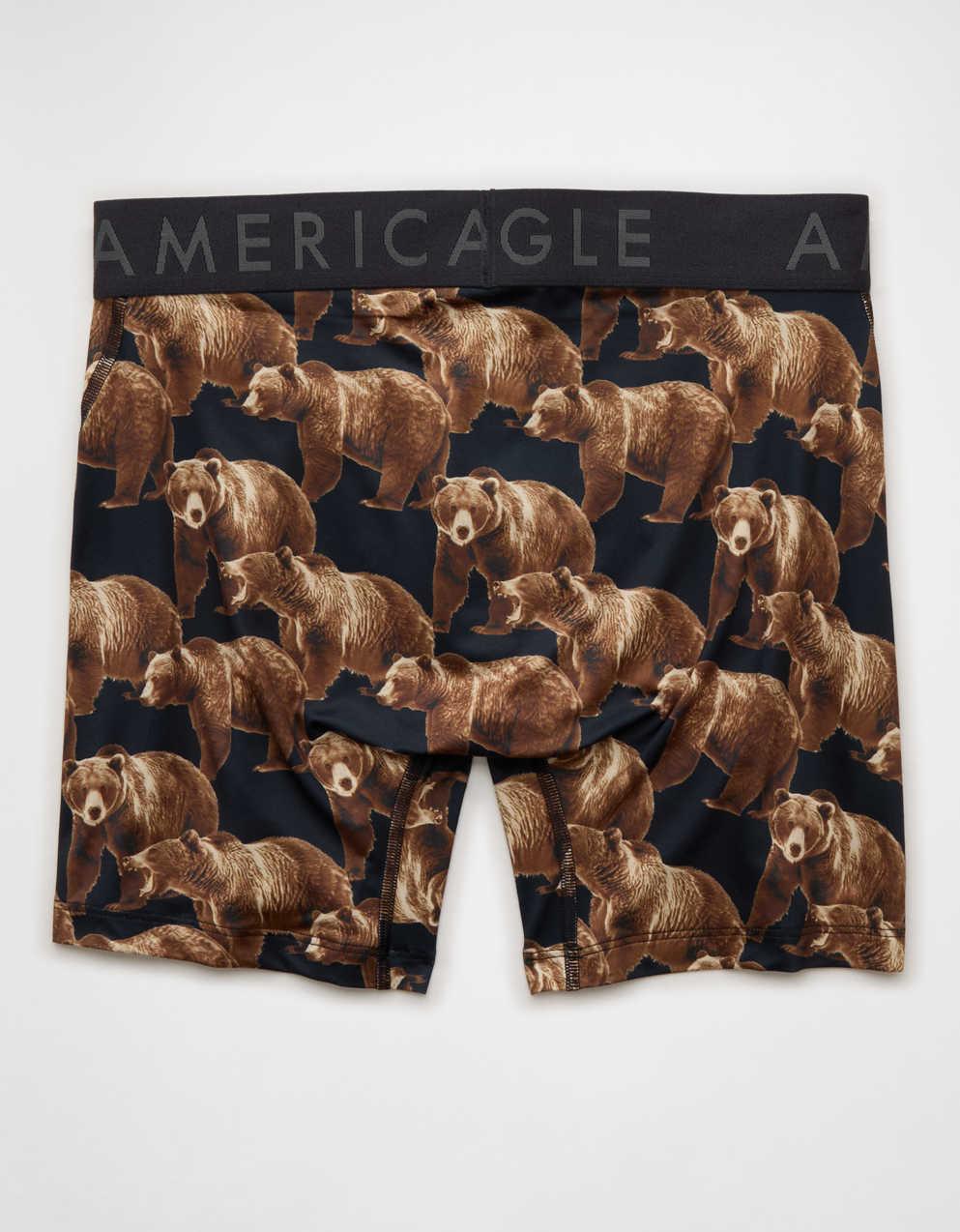 AEO Men's Bear Print 6" Flex Boxer Brief