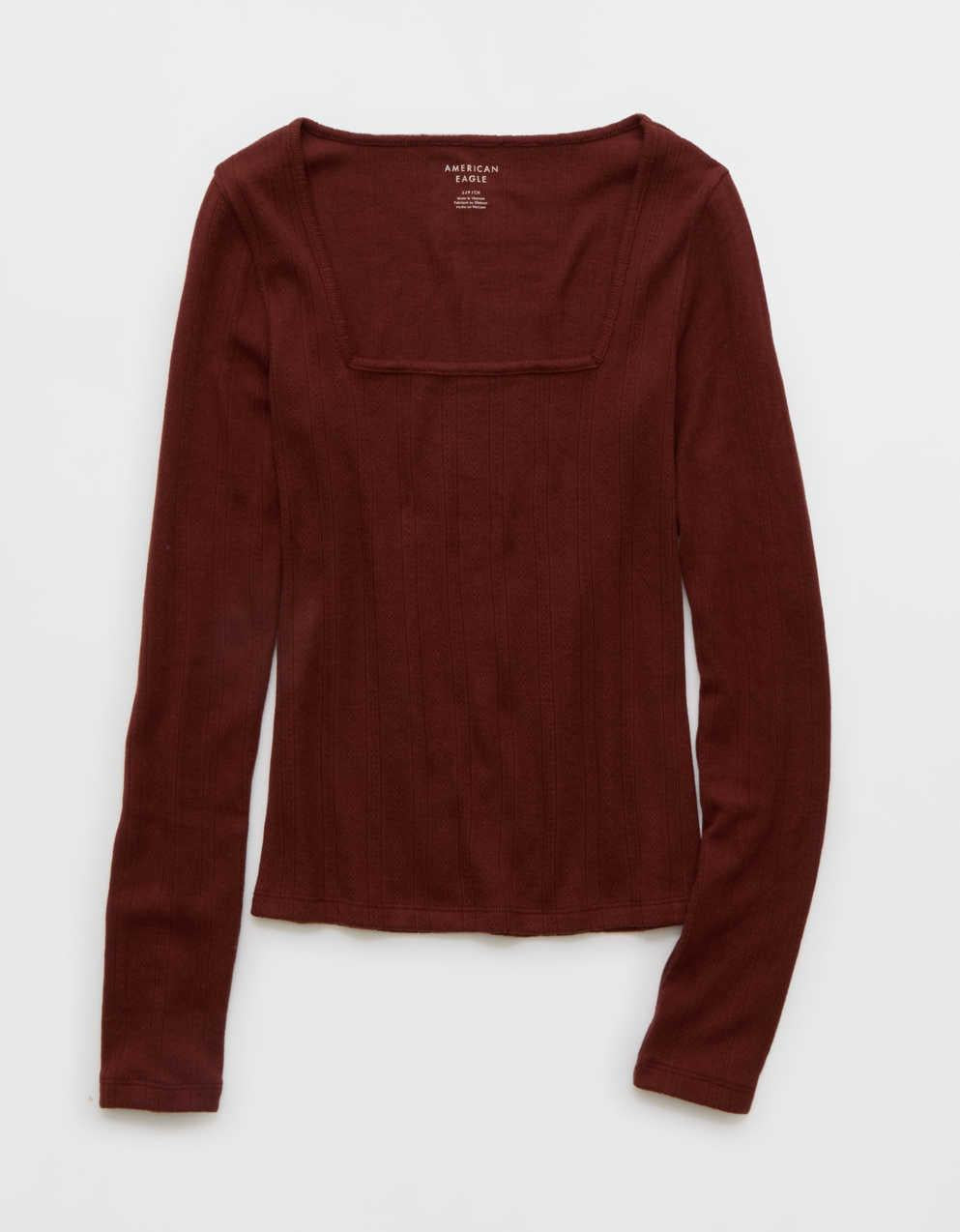 AE Long Sleeve Square Neck T-Shirt