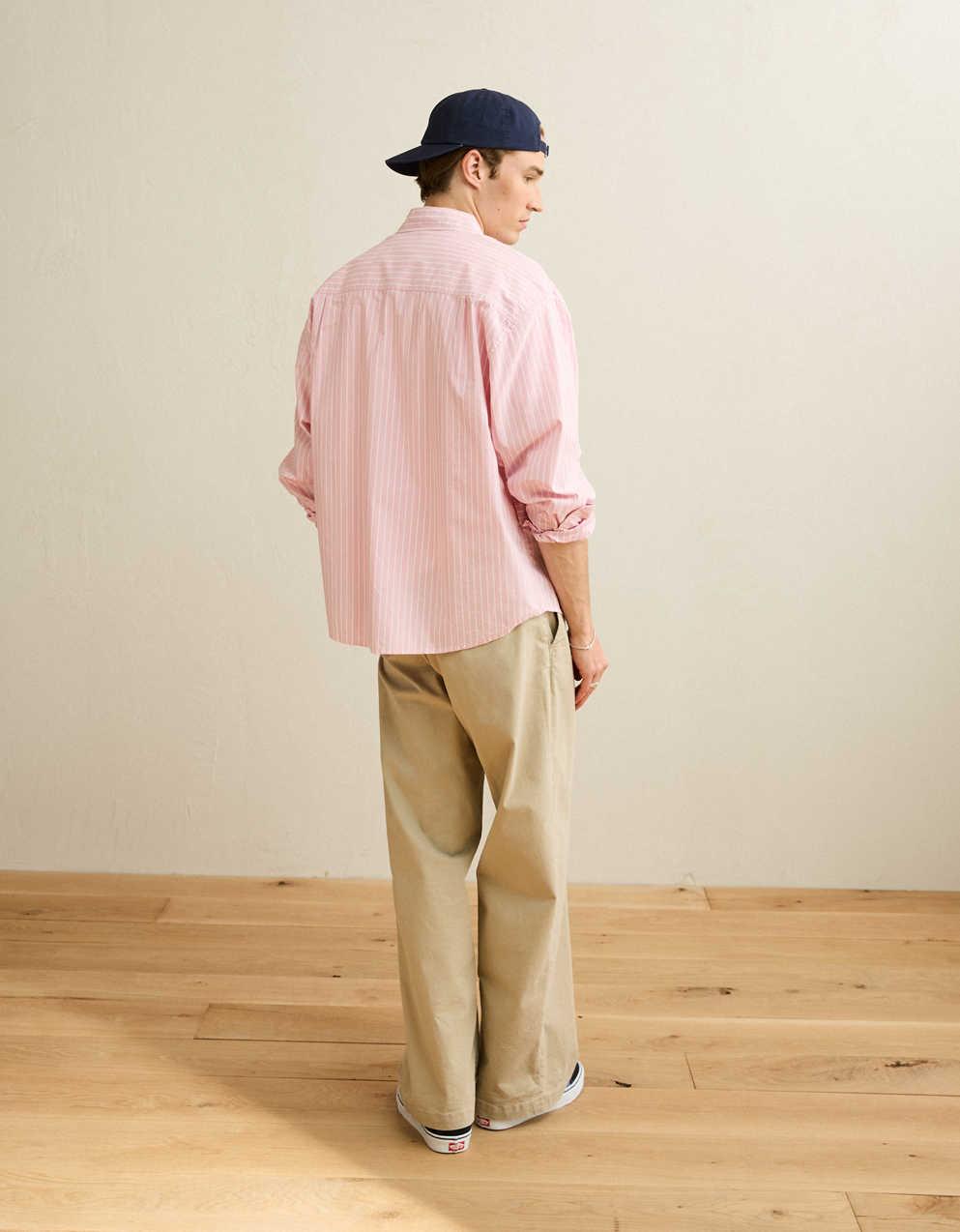 AE Relaxed Fit Poplin Button-Up Shirt