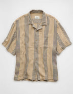 AE Poolside Linen-Blend Striped Button-Up Shirt