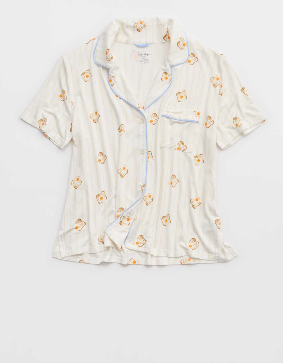 OVERSLEPT by Aerie Real Soft Short Sleeve Pajama Shirt
