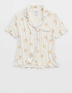 OVERSLEPT by Aerie Real Soft Short Sleeve Pajama Shirt