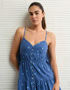 AE V-Neck Side Tie Midi Dress