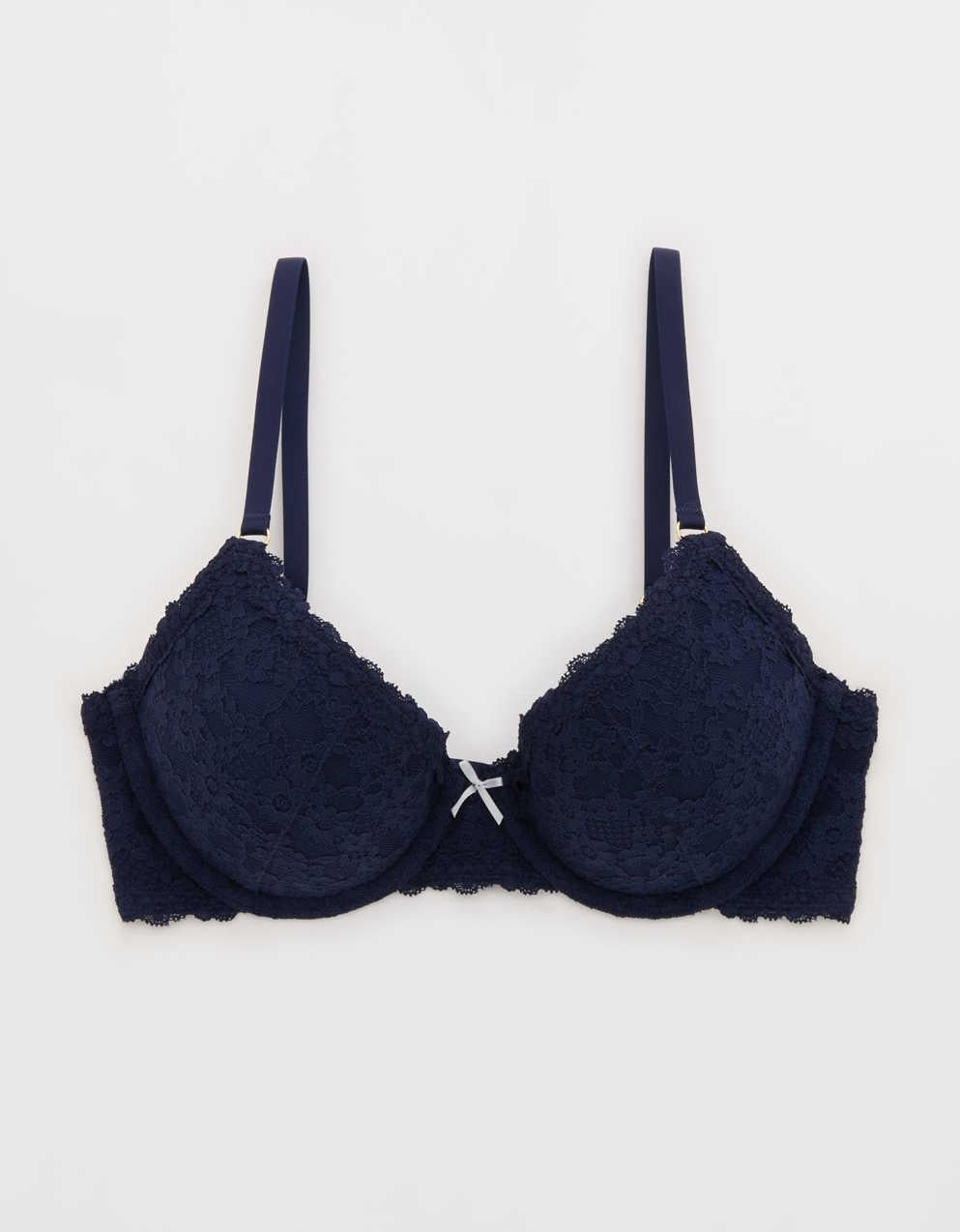 Show Off Vintage Lace Plunge Push Up Bra