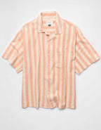 AE Relaxed Fit Linen-Blend Camp Collar Shirt