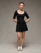 AE It Knit Low-Rise Belted Pleated Skort