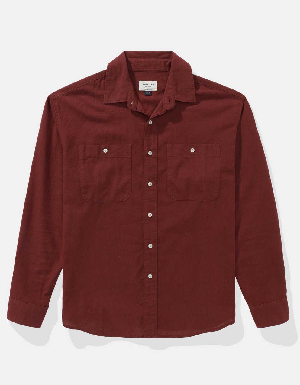 AE Everyday Relaxed Fit Linen-Blend Button-Up Shirt