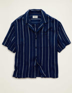 AE Relaxed Fit Camp Collar Button-Up Shirt