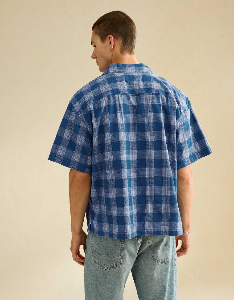 AE Relaxed Fit Camp Collar Button-Up Shirt