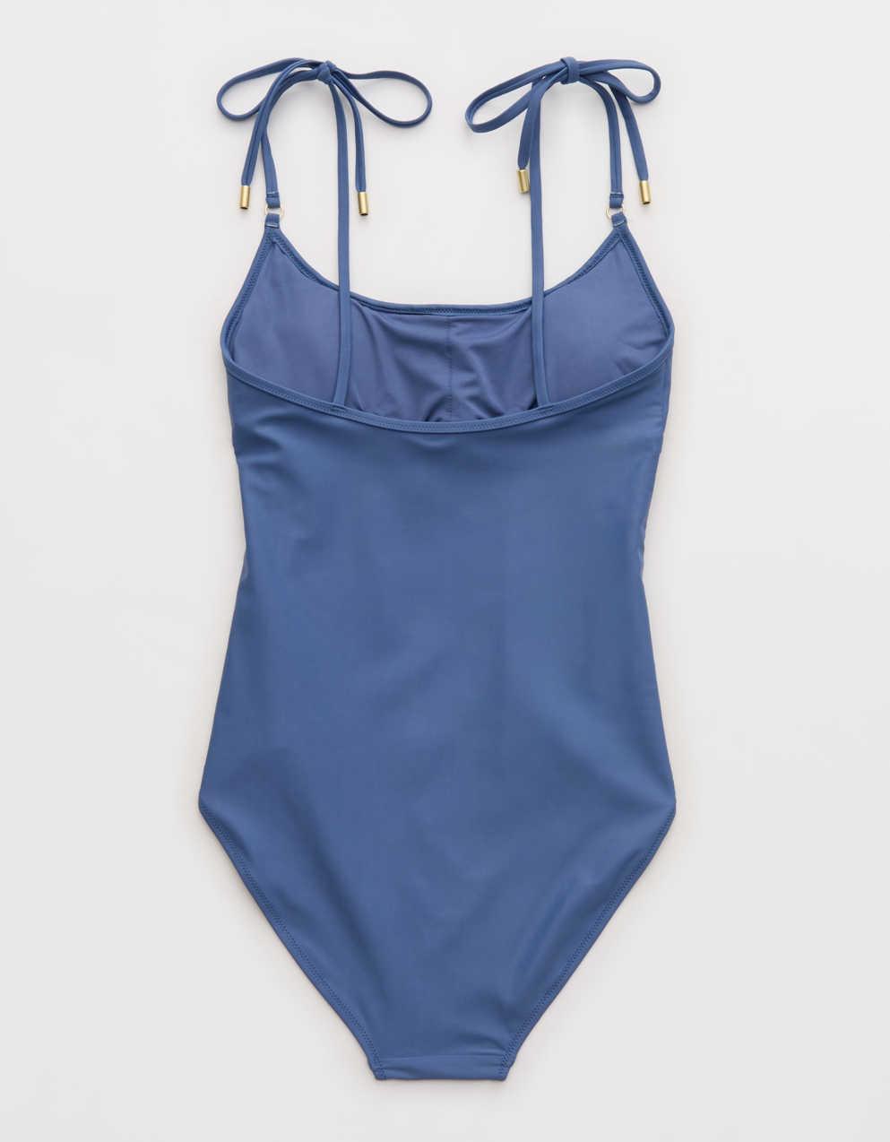 Aerie Ruched Full Coverage Scoop One Piece Swimsuit