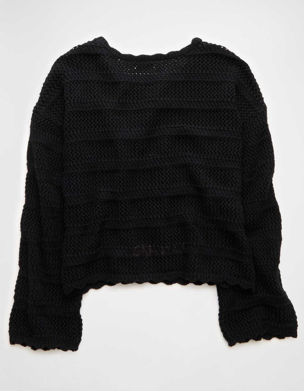 AE Cropped Crochet Sweater