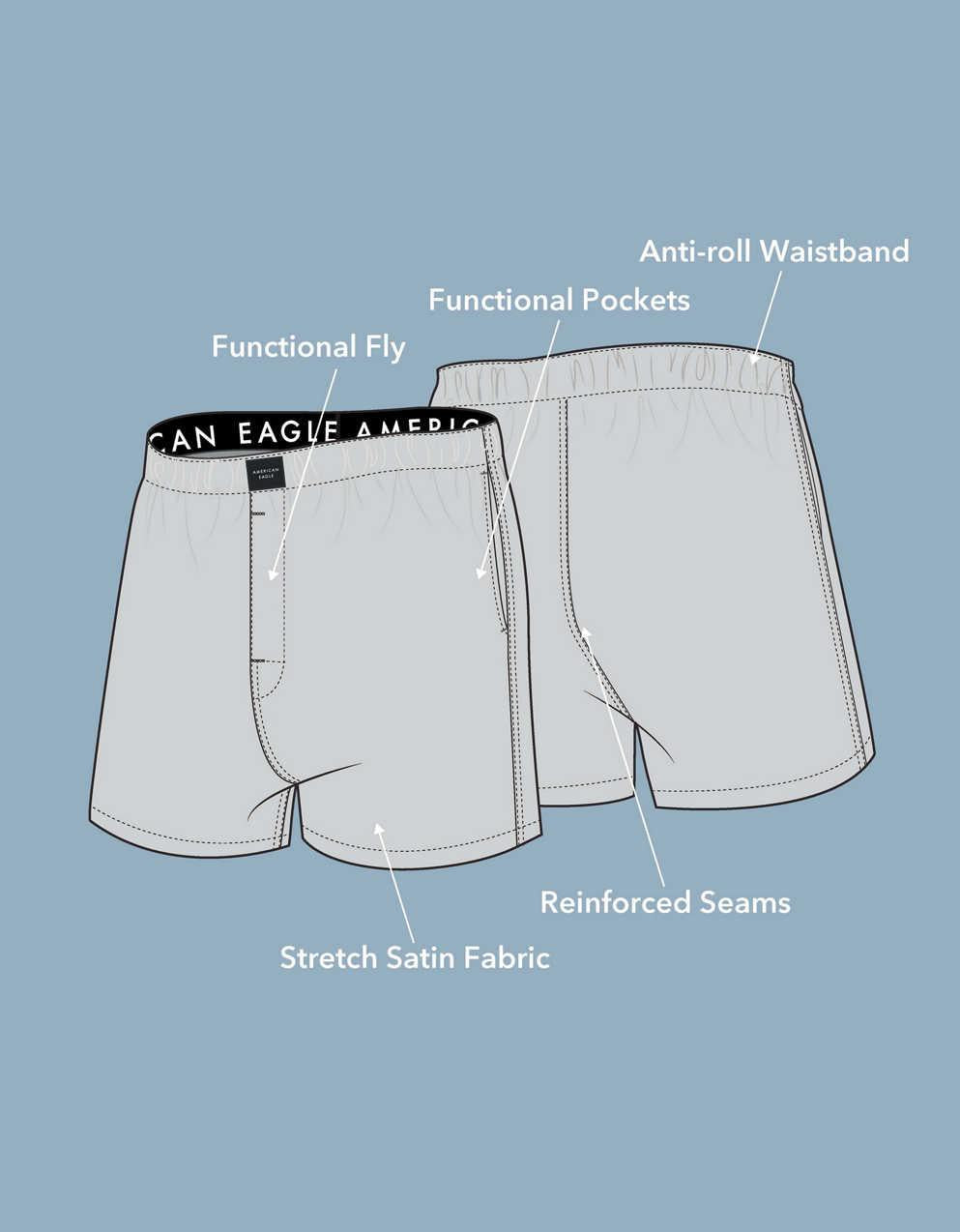 AEO Men's Cards Satin Pocket Boxer Short