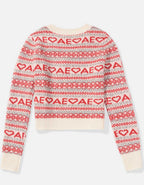 AE Shrunken V-Neck Branded Fairisle Sweater