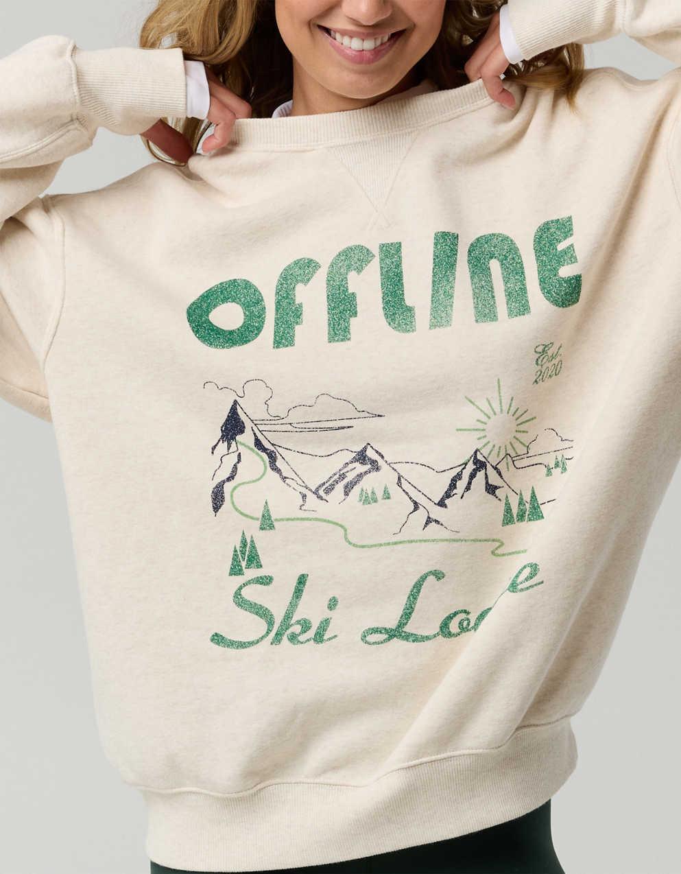 OFFLINE By Aerie Cloud Fleece Oversized Crewneck Sweatshirt