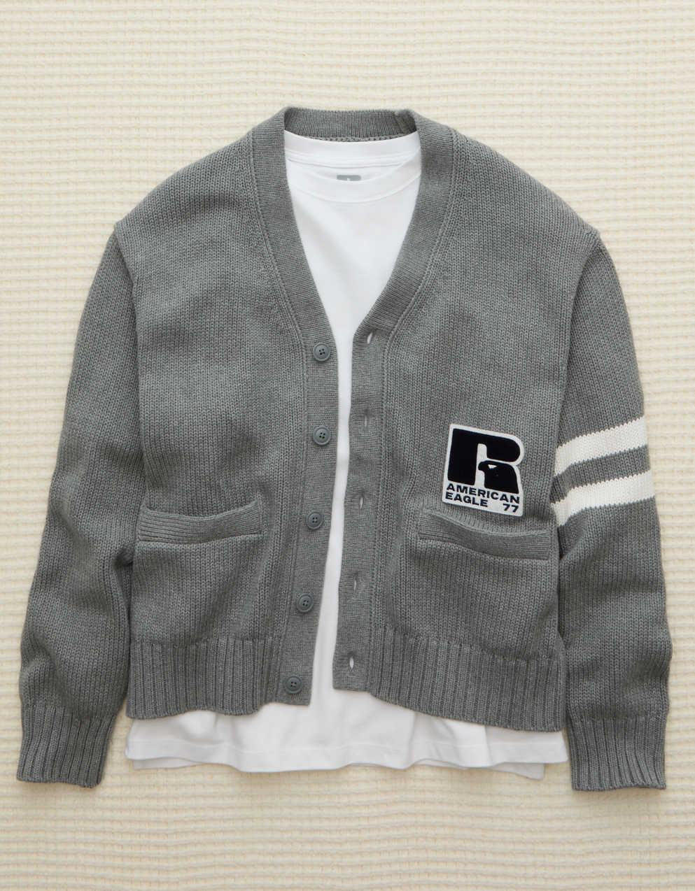 AE x Russell Athletic Varsity Cardigan Sweater