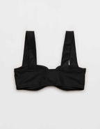 Aerie Ruched Wide Strap Bandeau Bikini Top