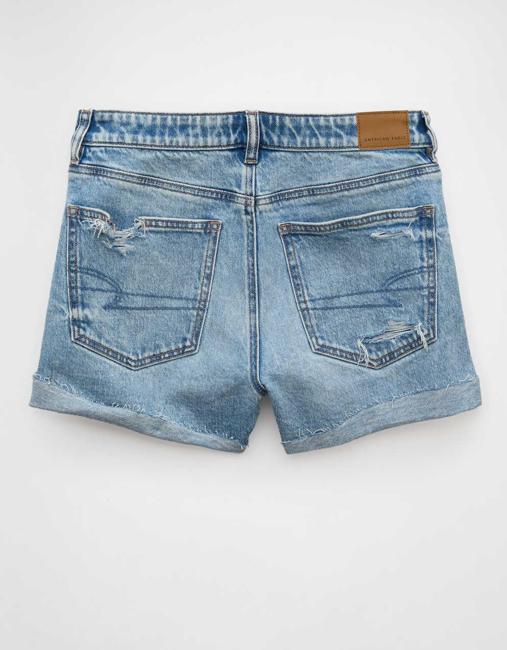AE Stretch Ripped Denim Mom Short