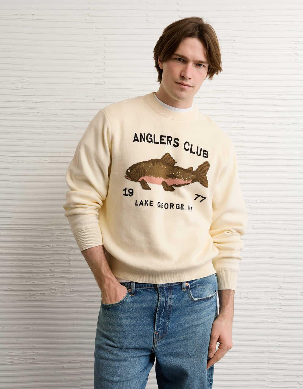 AE Trout Graphic Crew Neck Sweater