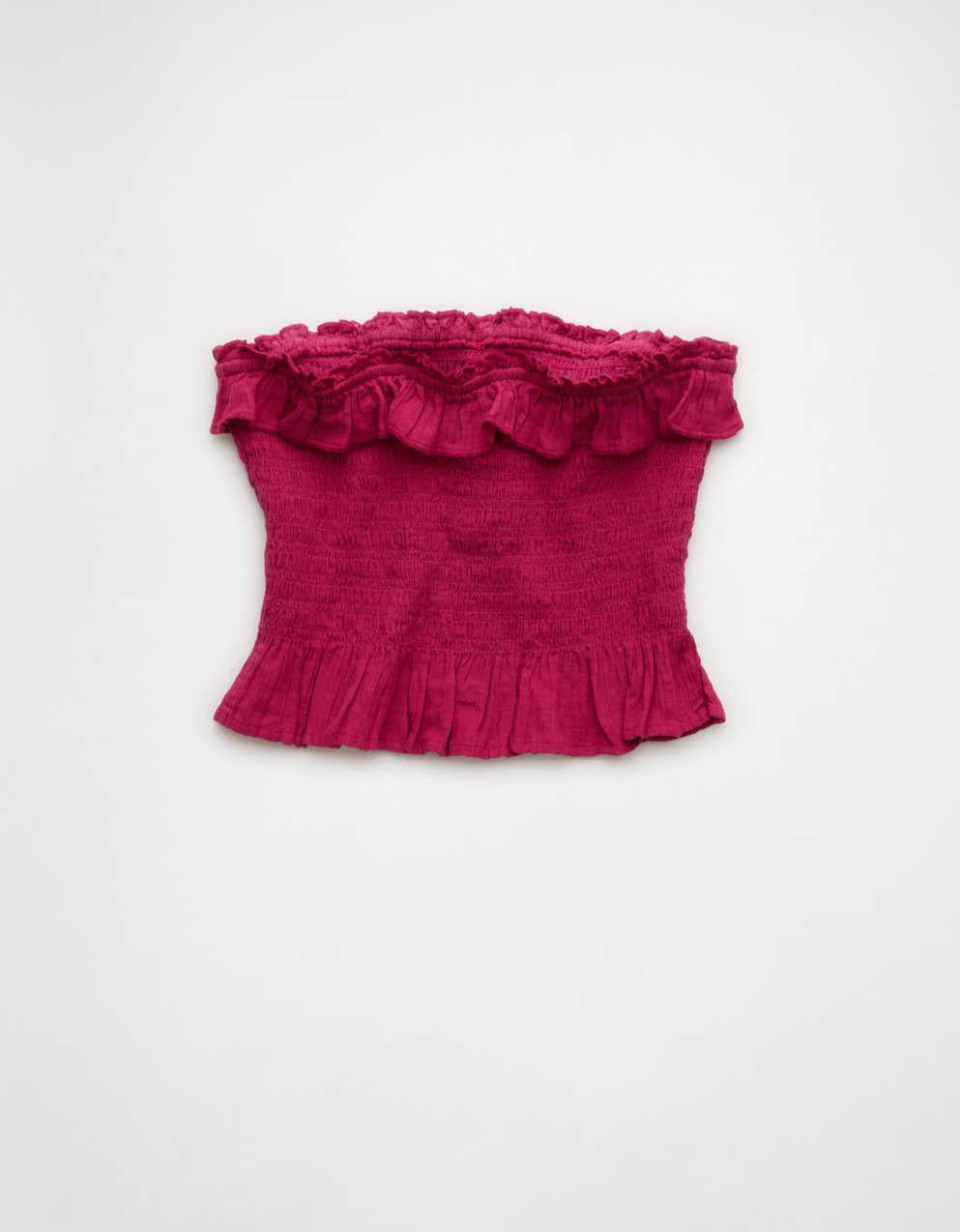 AE Ruffled Smocked Tube Top