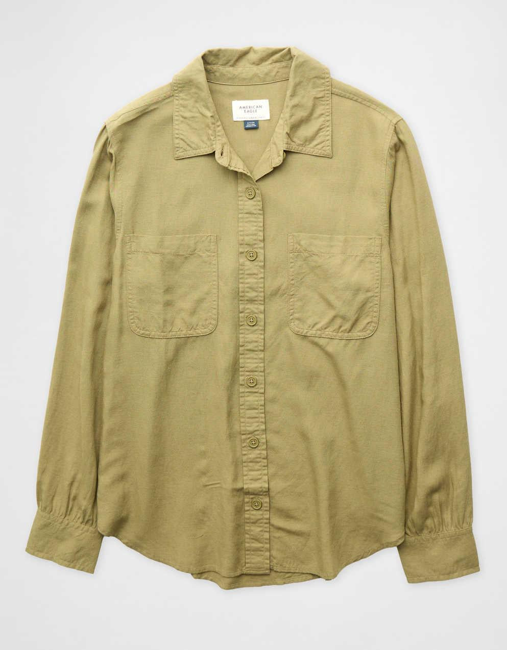 AE Bestie Long-Sleeve Button-Up Shirt
