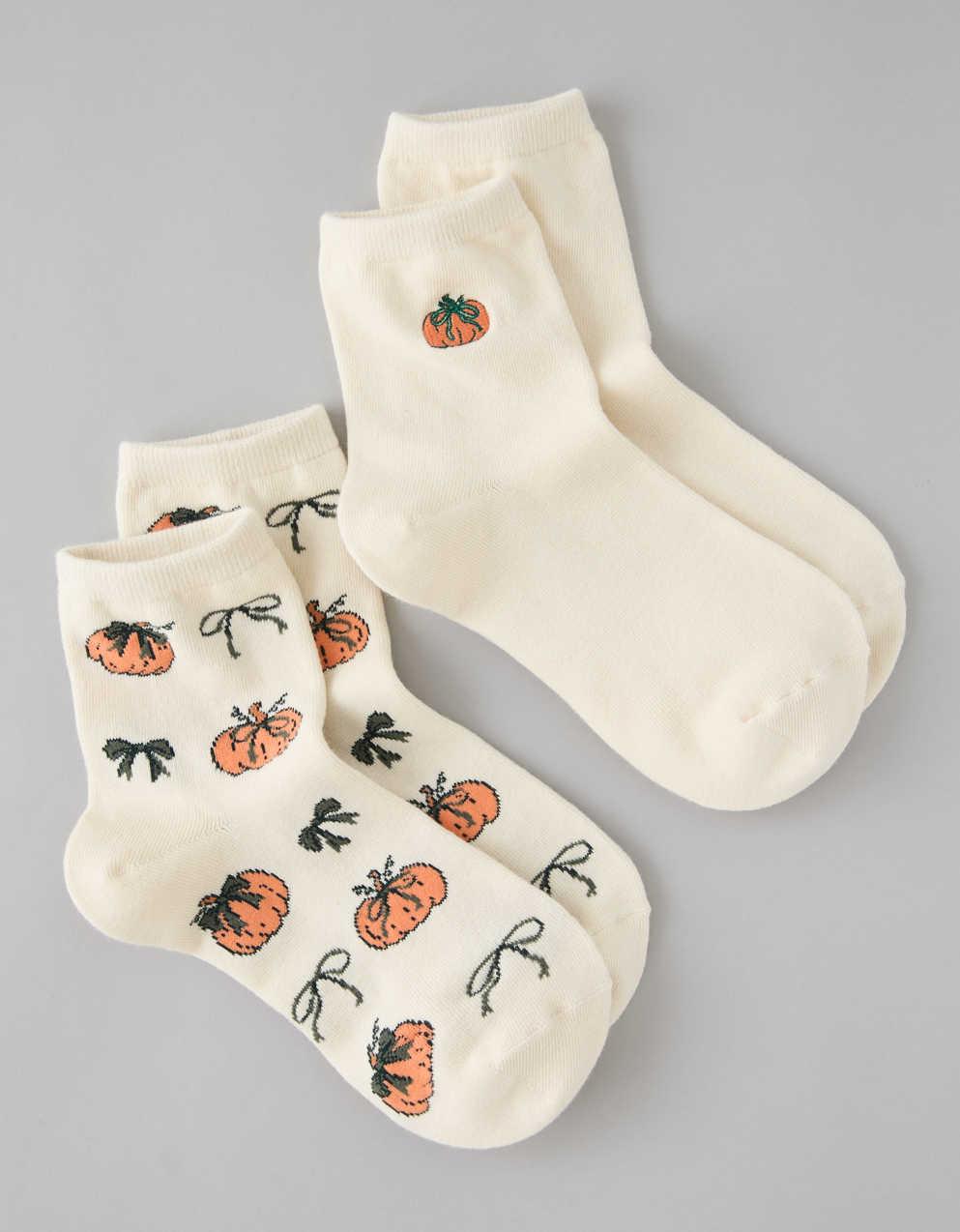 AE Halloween Cropped Crew Socks 2-Pack