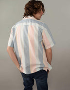 AE Poolside Linen-Blend Striped Button-Up Shirt