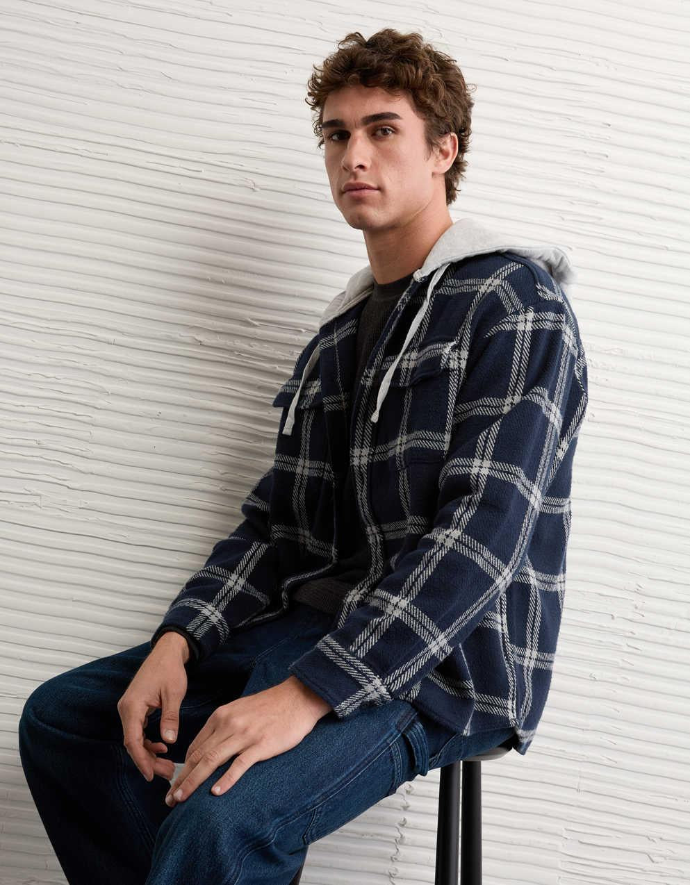 AE Hooded Flannel Shirt