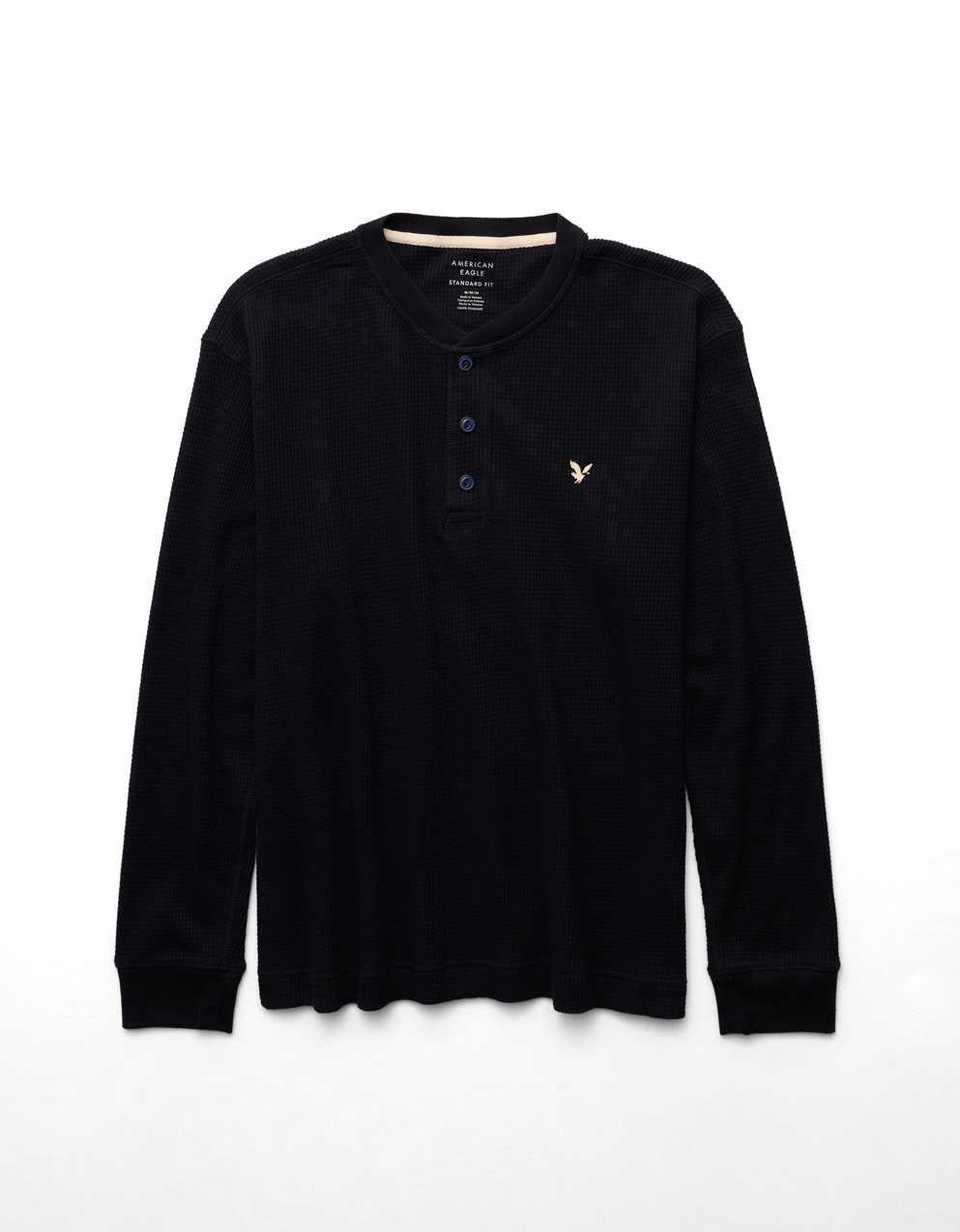 AE Long-Sleeve Thermal Henley T-Shirt