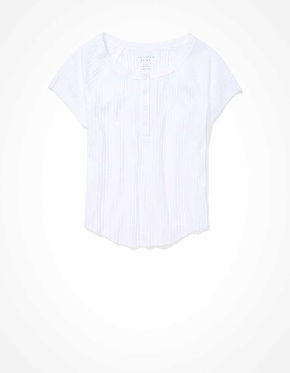 AE Cropped Henley Hey Baby Tee