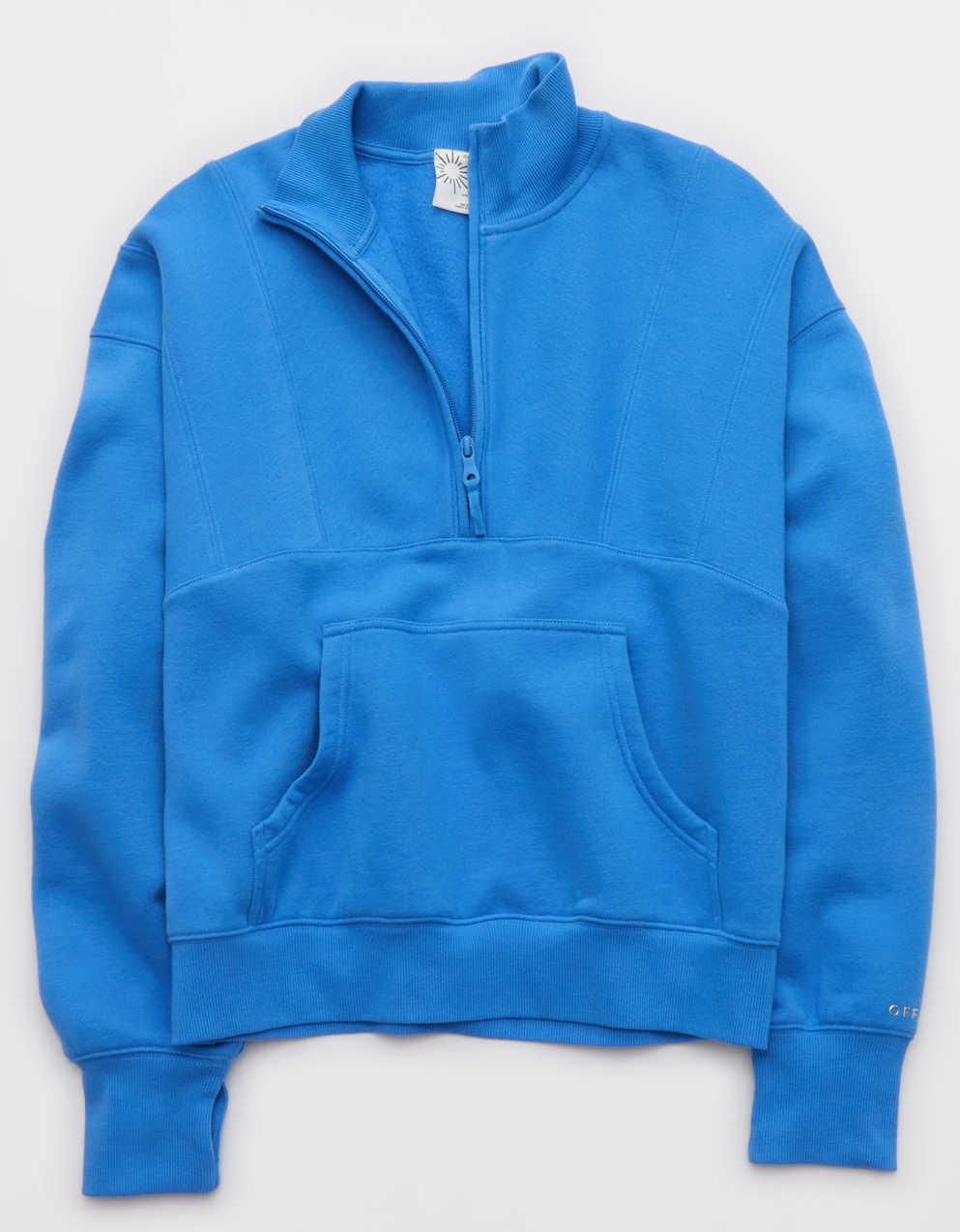 OFFLINE By Aerie Cloud Fleece Seamed Quarter Zip Sweatshirt