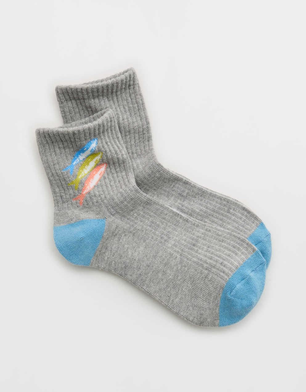 Aerie Ribbed Cotton Quarter Socks