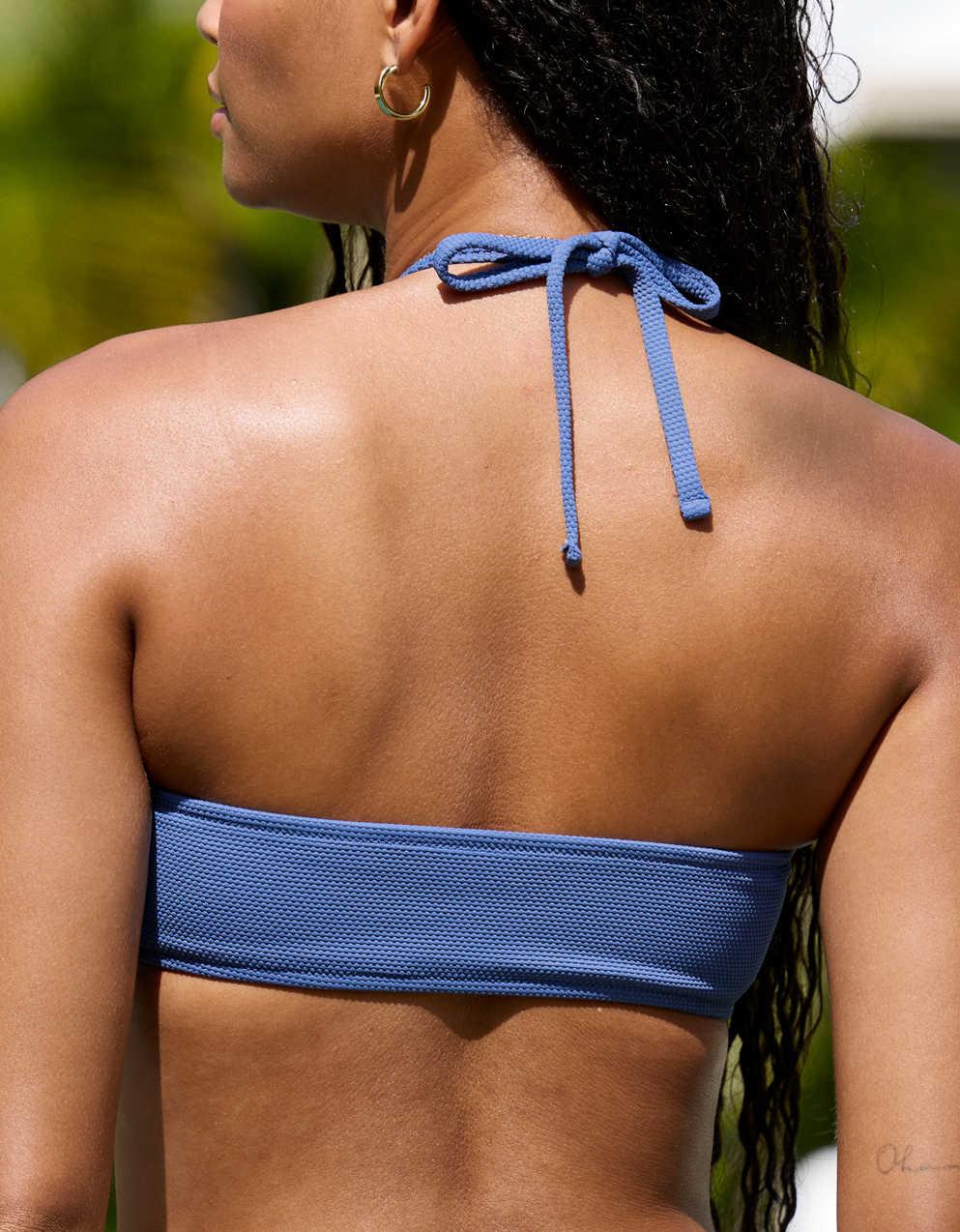 Aerie Pique Ruched Bandeau Bikini Top