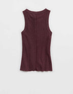 Aerie Unwind Waffle Henley Tank Top