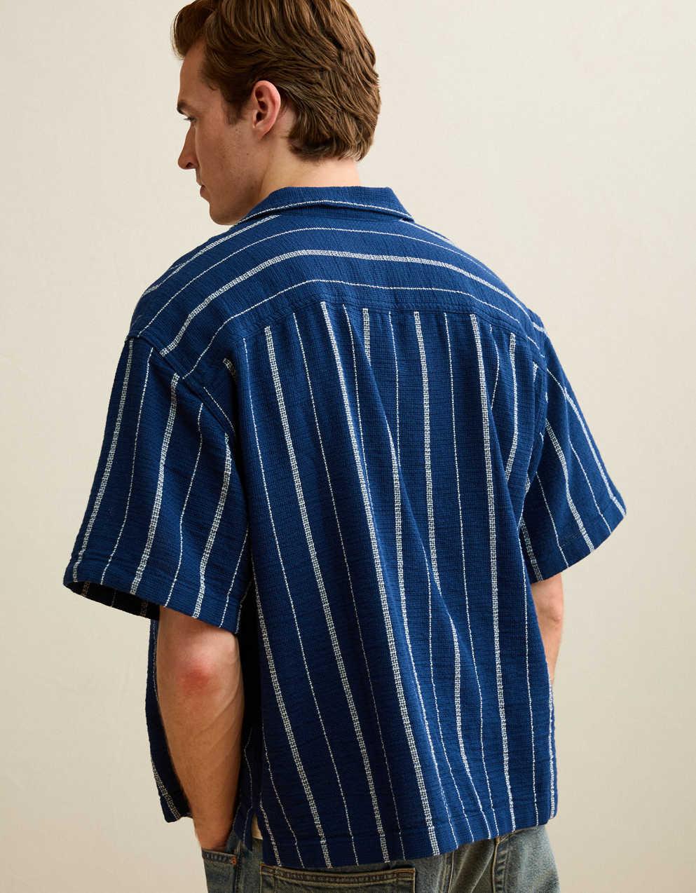 AE Relaxed Fit Camp Collar Button-Up Shirt
