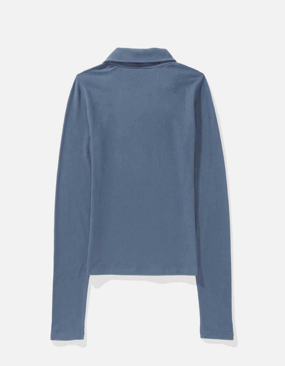 AE Long-Sleeve Plush Polo T-Shirt