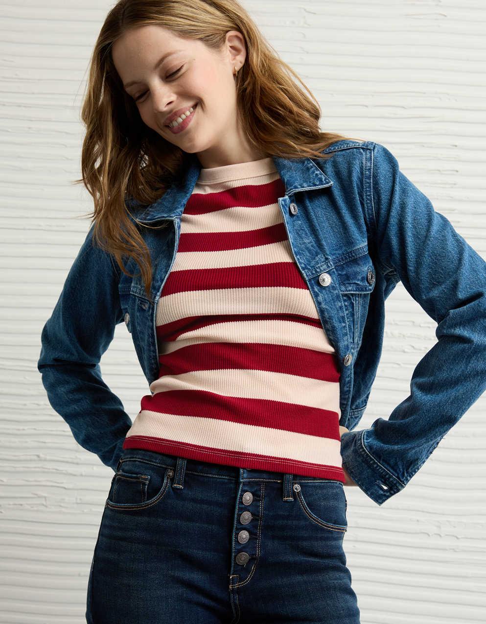 AE Waffle Hey Baby Tee
