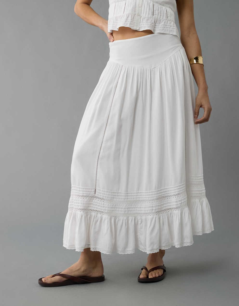 AE High-Waisted Ruffle Maxi Skirt