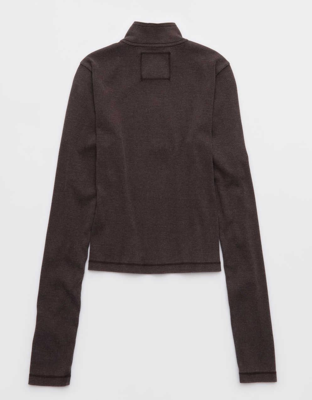 Aerie Long Sleeve Quarter Zip T-Shirt